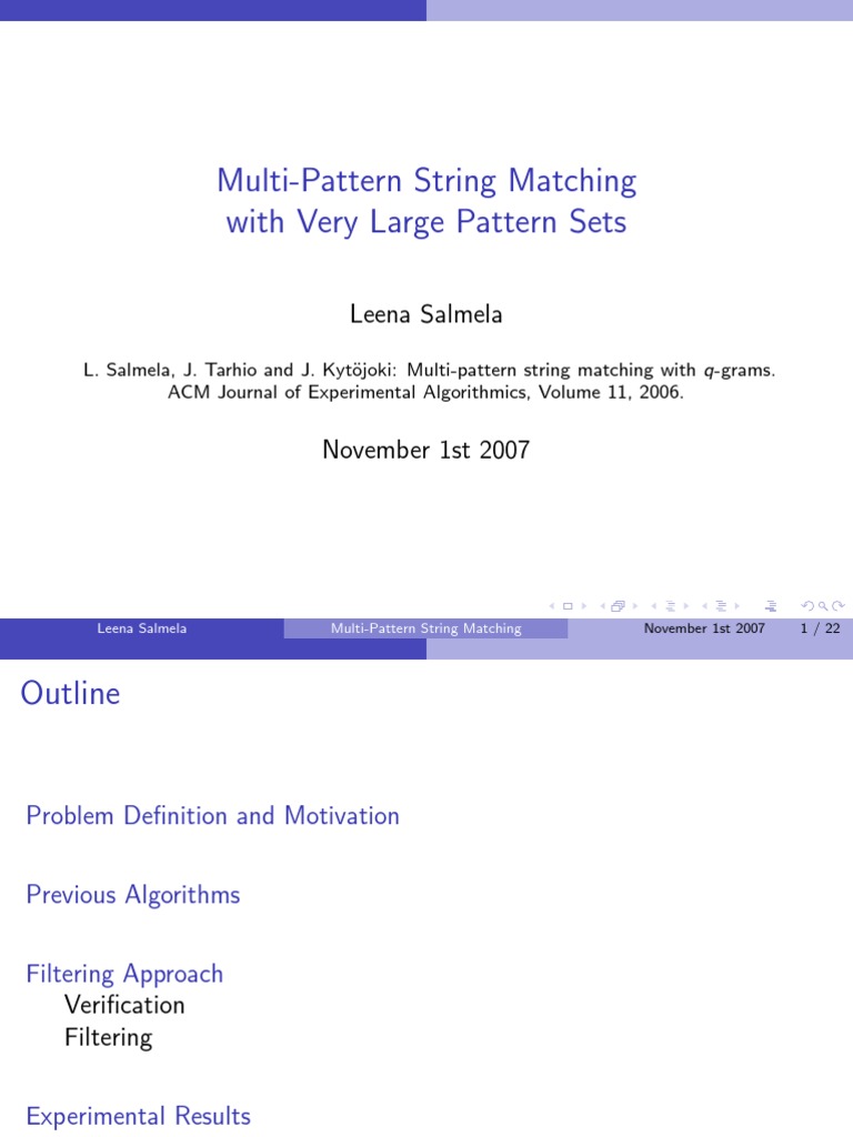 Efficient Multi-Pattern Matching Techniques | PDF | Theoretical ...