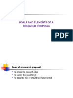 Goals and Elements of A Research Proposal