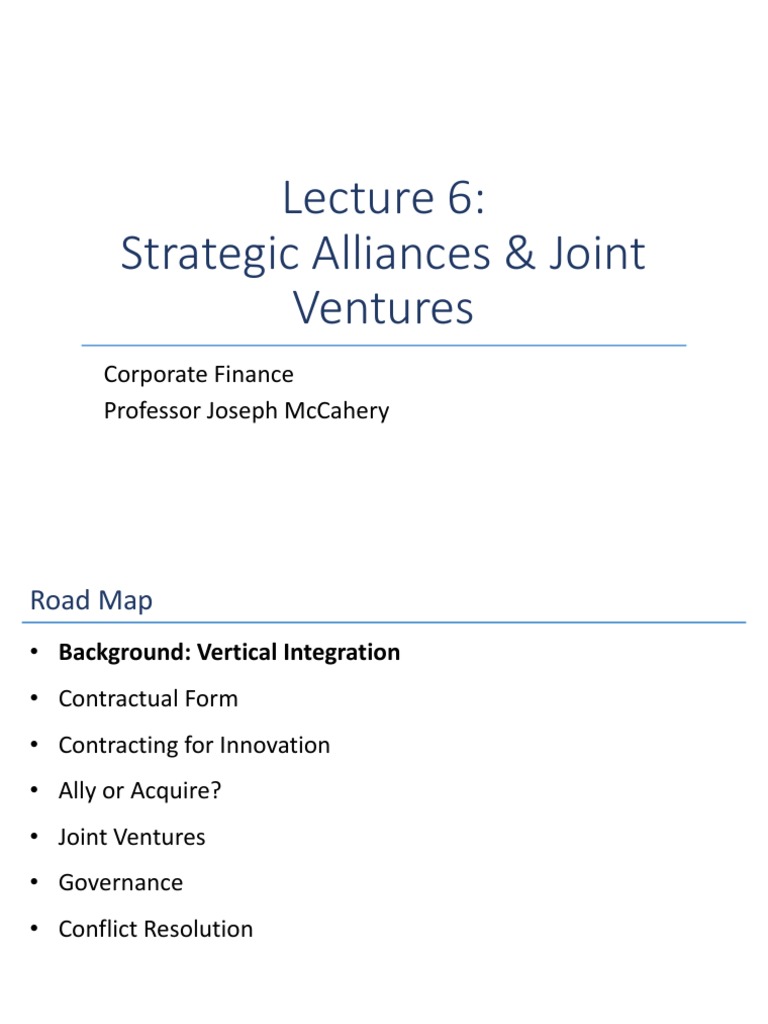 Lecture 6 - Corporate Finance | PDF | Mergers And Acquisitions | Joint ...