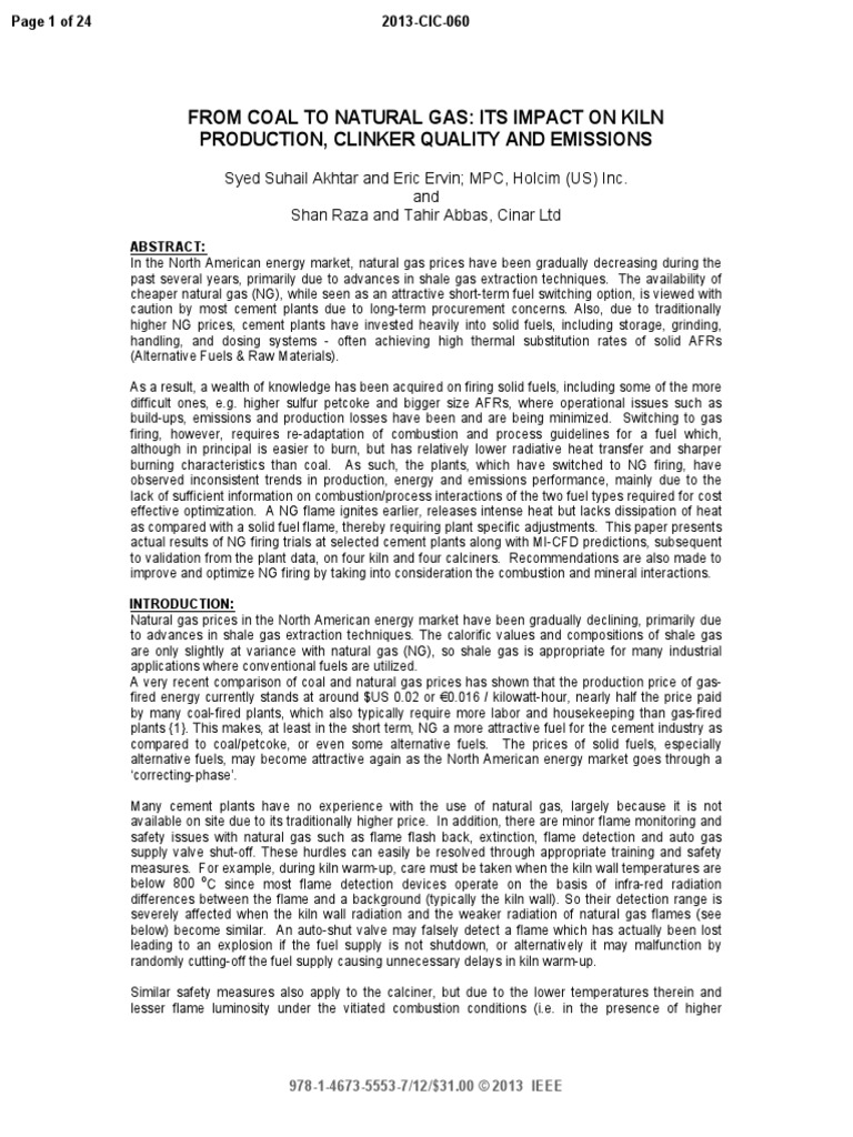 Analysis Cement Production With CO2 Capture | PDF