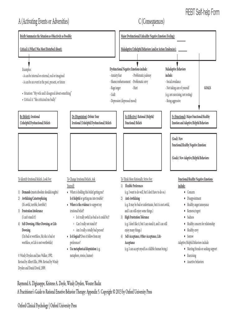A (Activating Events or Adversities) C (Consequences) | PDF | Rational ...