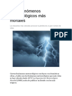 Los 5 Fenómenos Meteorológicos Más Mortales