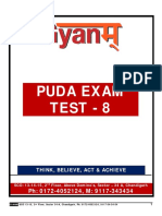 Puda Exam Test - 8: Think, Believe, Act & Achieve