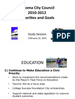 Council Priorities 2011-2012 Study Session 2-22-2011