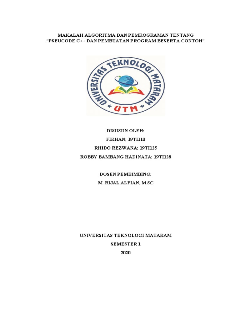Pseudocode C++ dan Contoh Program | PDF