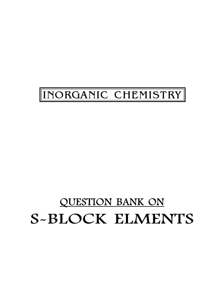 Analysis of SBlock Elements A Comprehensive Question Bank on