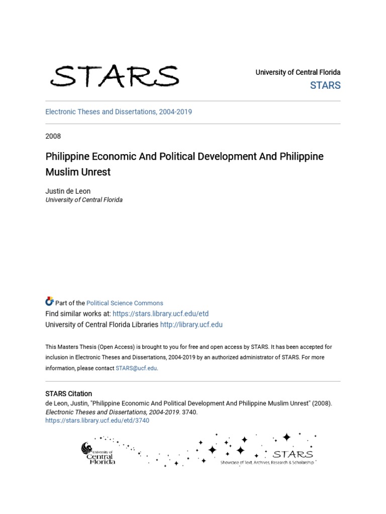 Philippine Economic and Political Development and Philippine Musl | PDF ...