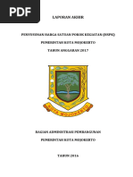 Laporan Akhir Penyusunan Harga Satuan Pokok Kegiatan (HSPK) Pemerintah Kota Mojokerto Tahun Anggaran 2017 Bagian Administrasi Pembangunan