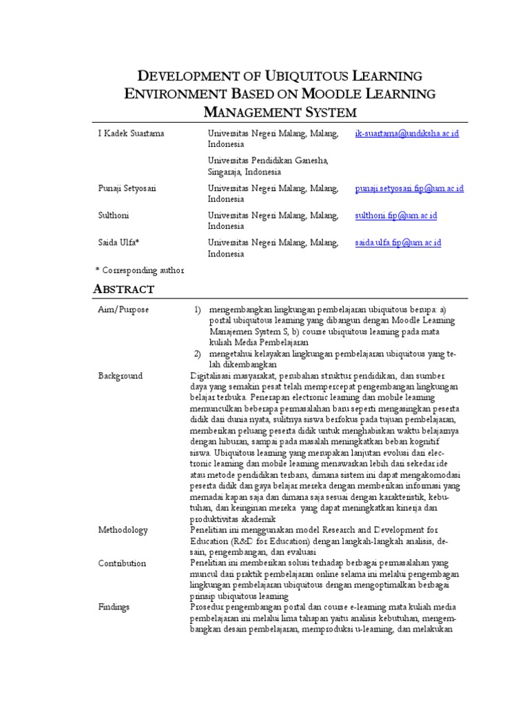 Pengembangan Ubiquitous Learning dengan Moodle | PDF | Seni | Komputer