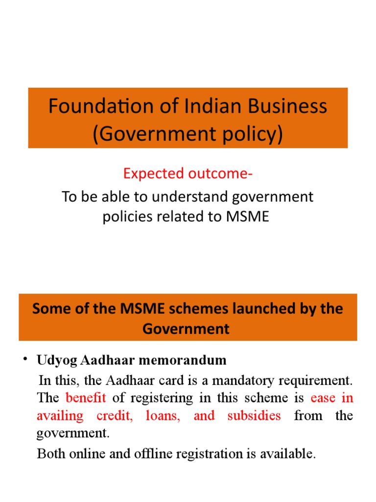 Indian MSME Government Schemes Overview | PDF | Privatization | Foreign ...
