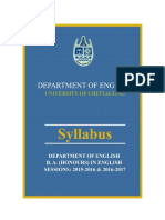 Syllabus English Department Chittagong University 2015 16 Session