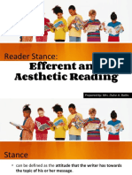 Efferent vs Aesthetic Reading Stances