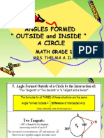 Angles Formed " Outside and Inside " A Circle: Math Grade 10
