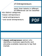 Categories of Entrepreneurs