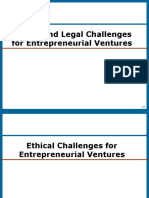 Ethical and Legal Challenges For Entrepreneurial Ventures