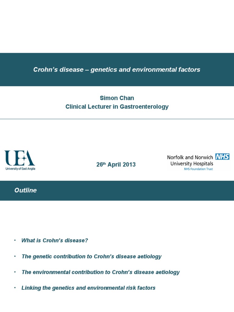 Crohn's Disease and Environmental Factors Simon Chan