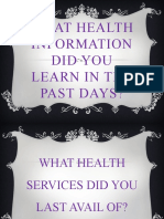 What Health Information Did You Learn in The Past Days?