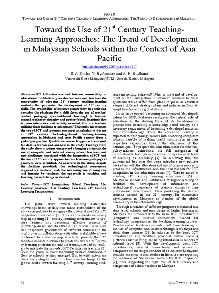 21 ST Century Education Article | PDF | Educational Technology | Teachers
