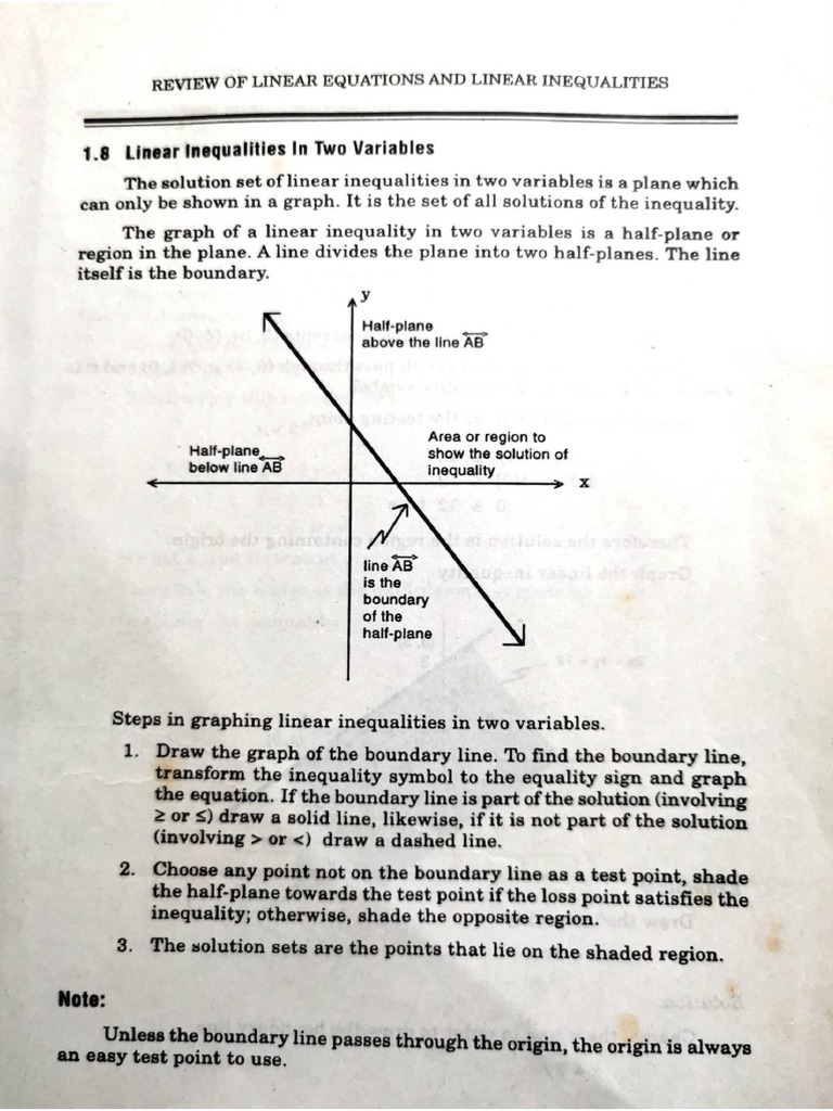 Linear Inequalities in Two Variables | PDF