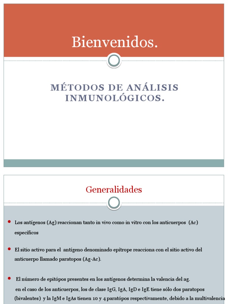 Métodos de Análisis Inmunológicos | PDF | Sistema complementario ...