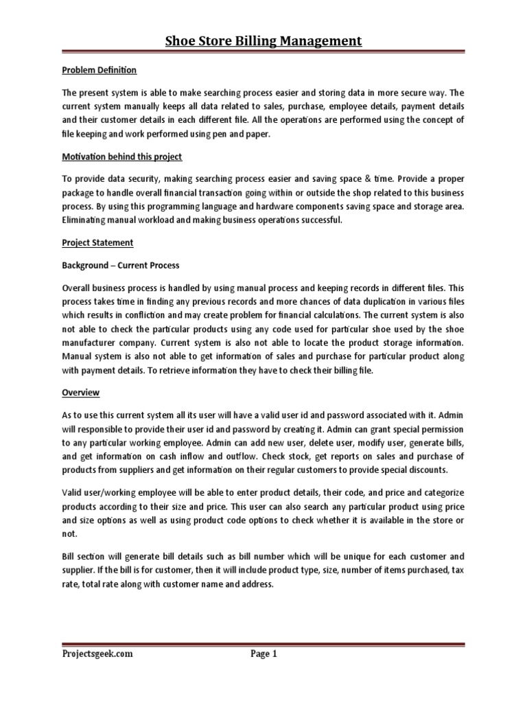 Shoe Store Billing System Upgrade | PDF | Microsoft Sql Server ...