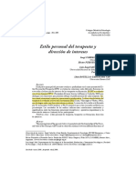 Estilo Personal Del Terapeuta y Dirección de Intereses