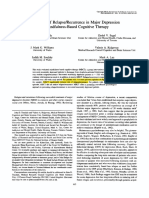 Prevention of Relapse - Recurrence in Major Depression - 2000