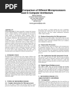 Analysis and Comparison of Different Microprocessors