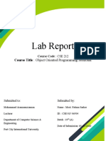Lab Report: Course Title: Object Oriented Programming Sessional