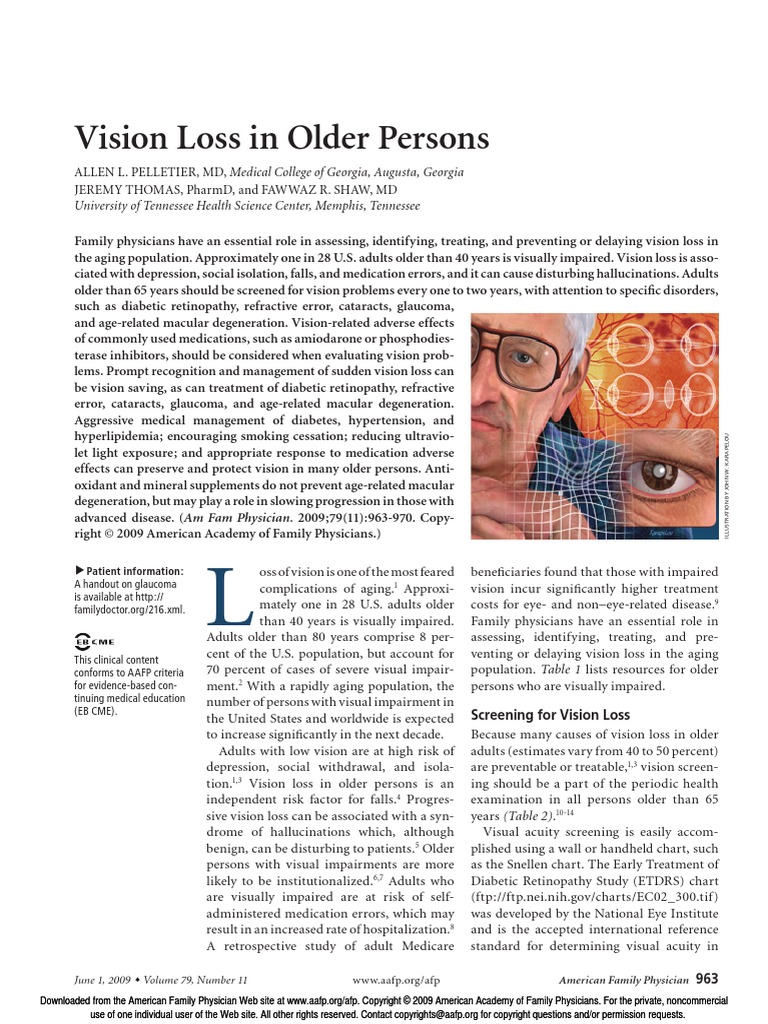 Vision Loss in Older Persons | PDF | Visual Impairment | Glaucoma