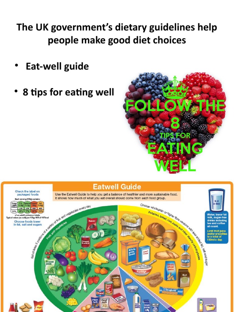 The UK Government's Dietary Guidelines Help People Make Good Diet
