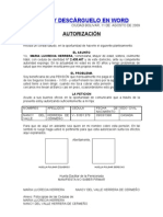 Autorizacion para Cobrar Pension Del IVSS