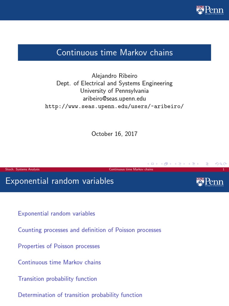 Understanding Continuous Time Markov Chains | PDF | Markov Chain ...