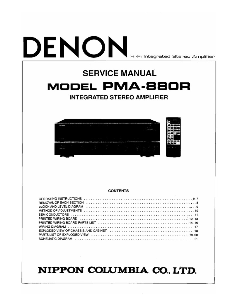 Kit Condensateurs Réparation Denon PMA-880R – Neuf, Tous Condos Pour Restauration