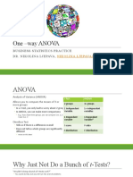 One - Way ANOVA: Business Statistics Practice Dr. Nikolina Ljepava