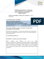 Estadística descriptiva: Guía de actividades y rúbrica de evaluación - Paso 1 Planeación