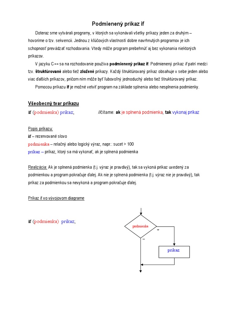 Podmieneny Prikaz If | PDF