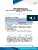 Guía de actividades y rúbrica de evaluación - Unidad 2 - Tarea 3 - La Web Comunicación Asíncrona y Sincrónica y Redes Sociales y Académicas