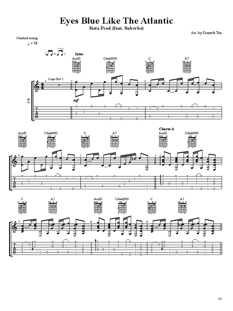 Eyes Blue Like The Atlantic PDF String Instruments Guitar Family