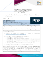 Activity Guide and Evaluation Rubric - Unit 1 - Task 1 - Introduction To The Didactics of Mathematics