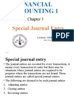 Financial Accounting 1: Chapter 4 Special Journal Entries