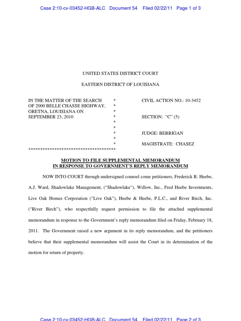 Supplemental Brief in Opposition To Government's Motion For