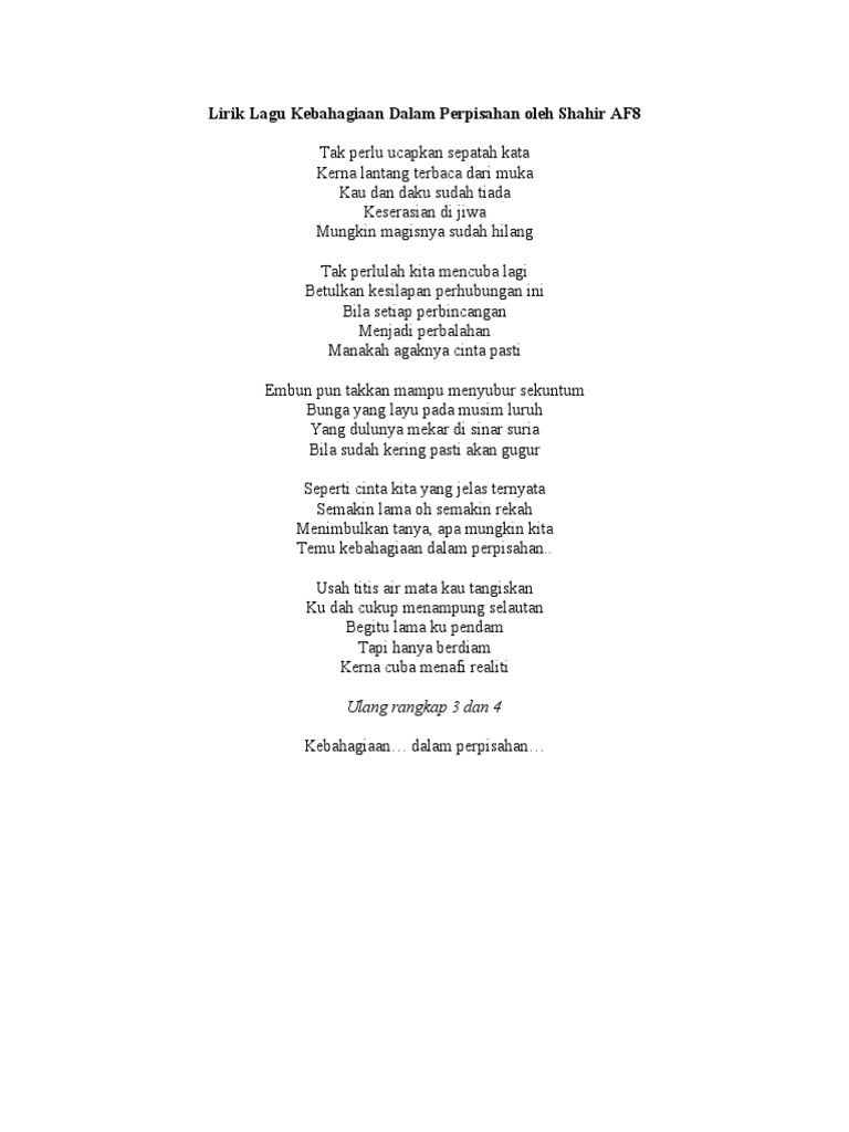 Lagu Perpisahan English