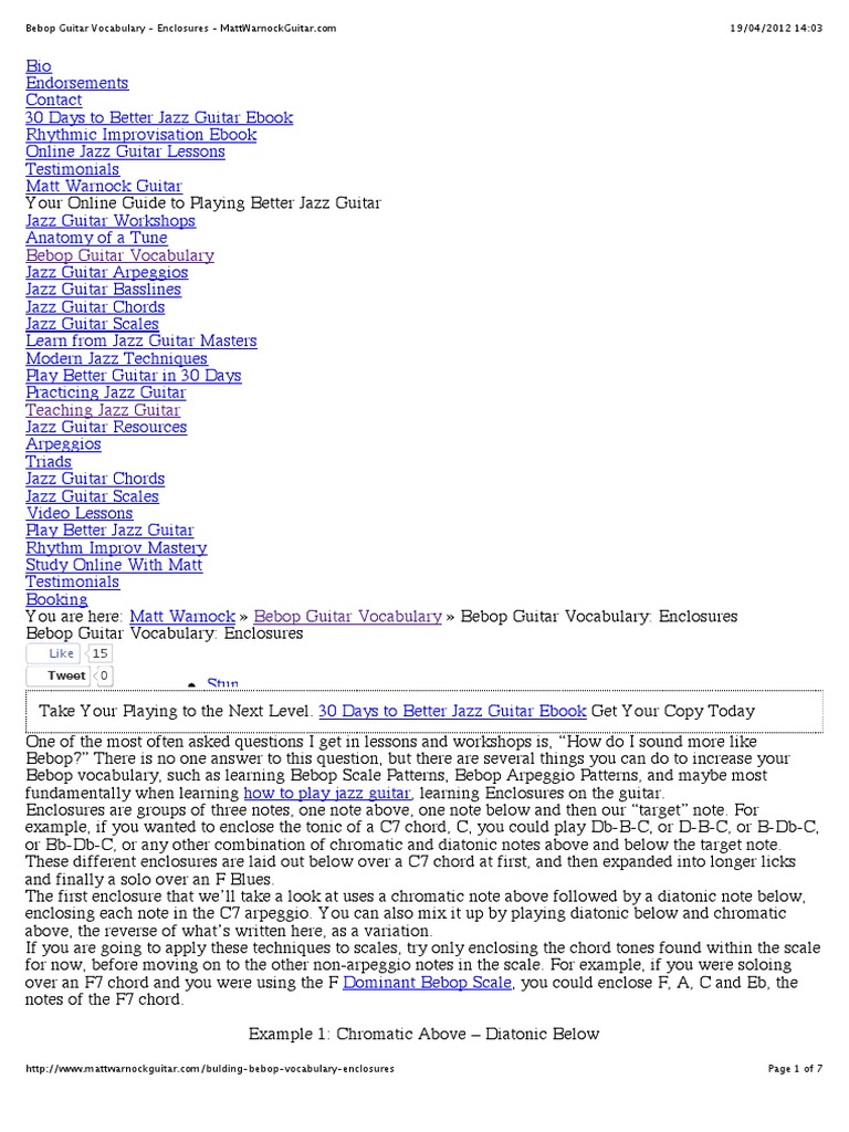 Bebop Guitar Vocabulary Enclosures PDF