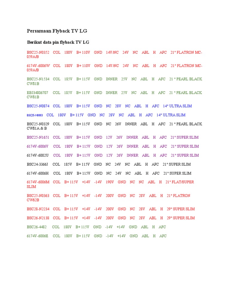 6002k Eht Pinout Equivalent Full Details Lg Crt Tv Eht, 57 OFF