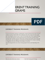 Different Training Programs