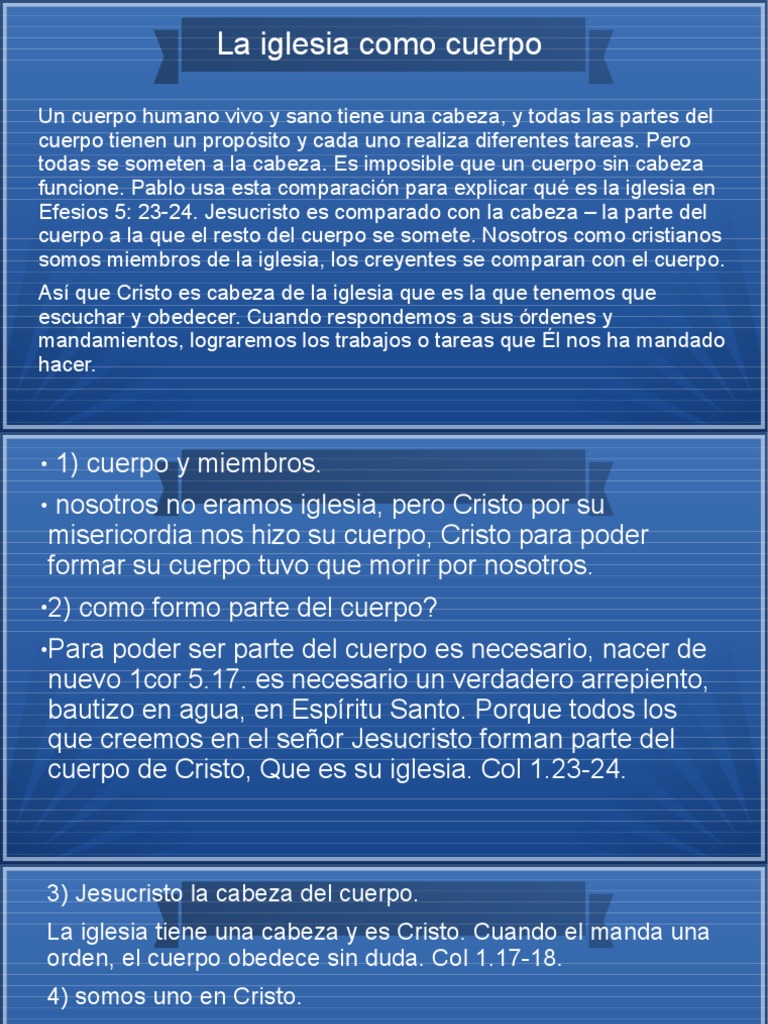 Cristo, cabeza del cuerpo de la iglesia | PDF | Cuerpo de Cristo ...