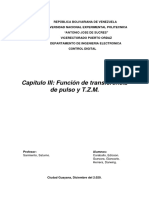 Resumen Funcion de Transferencia de Pulso y T.M.Z. - Control Digital - Caraballo - Guevara - Herrera