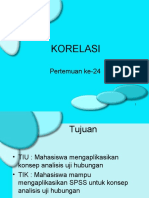 Pertemuan Ke-24 KORELASI