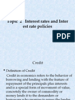 Topic 2 Interest Rates and Inter Est Rate Policies